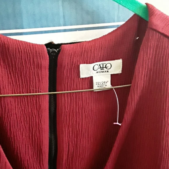 Maroon, midi dress - Picture 2 of 3